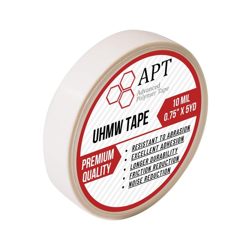 APT Advanced Polymer Tape APT, UHMW (Ultra-high Molecular Weight) Polyethylene Tape, Resists Abrasion, Impact, for Surface Protection and Friction and Noise Reduction for Lining Sliding Surfaces. (0.75" x 5Yds, 10 Mil UHMW) - Image 1